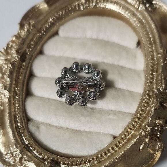 Blue Rhinestone Brooch In Silver Tone Bijoux By Meera - Picture 3 of 4